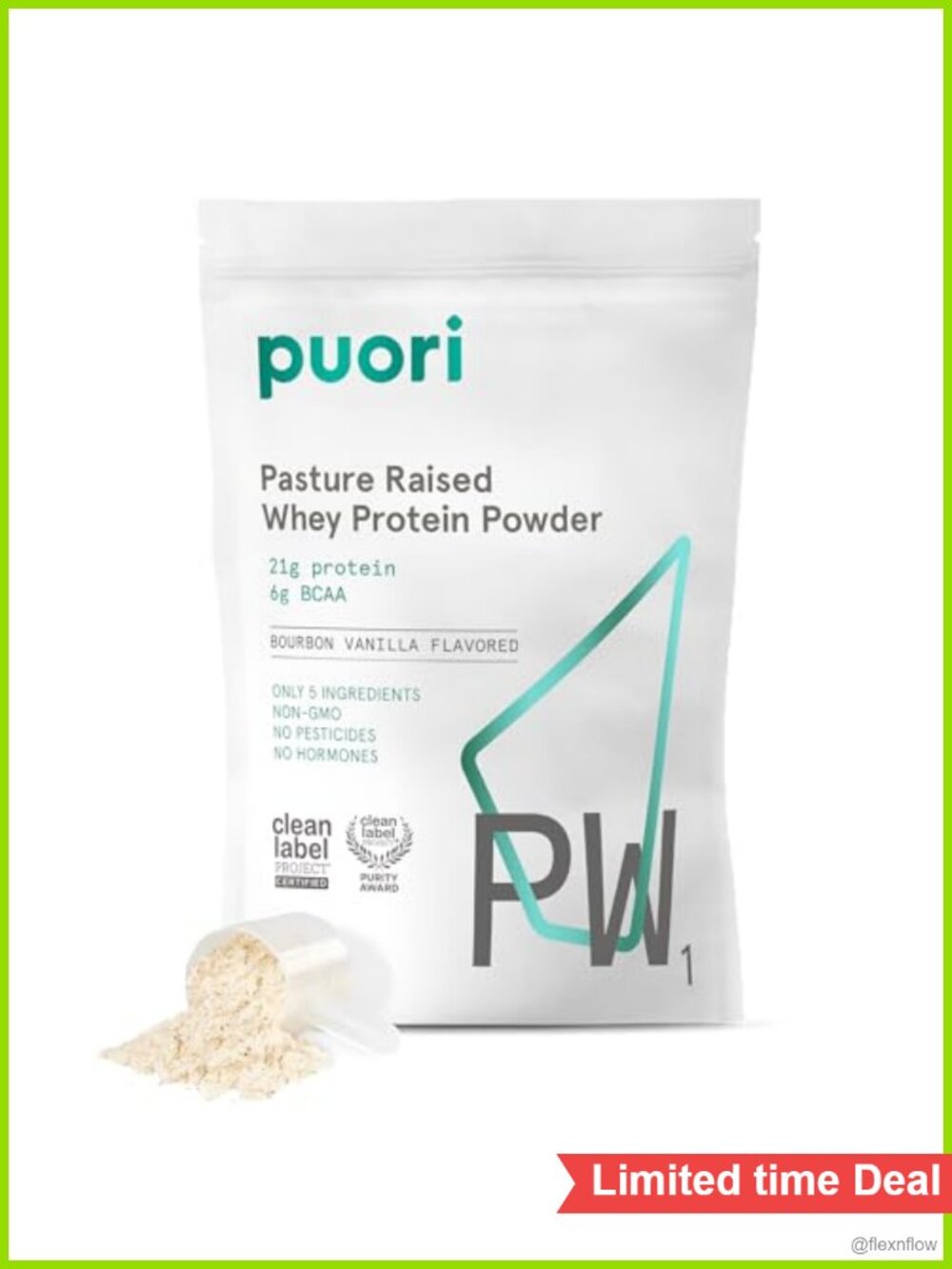 Grass Fed Whey Protein Powder Bourbon Vanilla 30 Servings